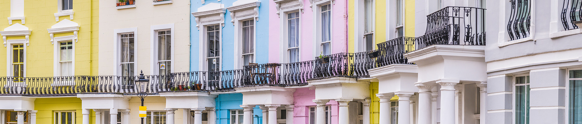 Row of coloured houses