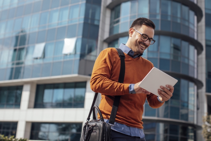 Man with tablet
